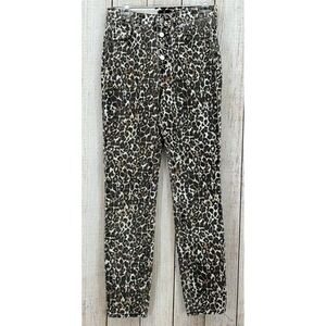 Volcom Jeans Womens Size 27 Leopard‎ Super Stoned Skinny High Rise Stretch